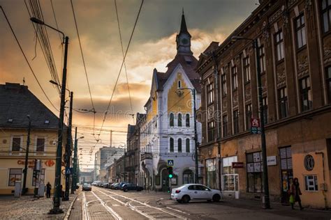 Old Historical Buildings On Traian Square In Timisoara Editorial Photo