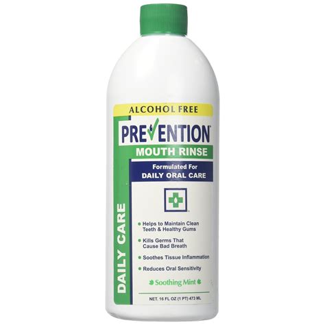 Prevention Daily Care Alcohol Free Mouthwash 16 Ounce | Zero Alcohol ...