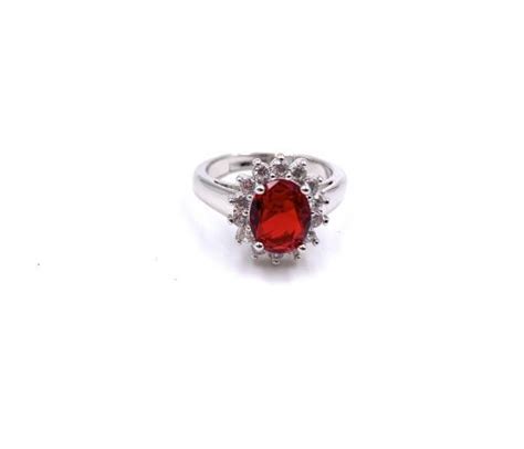 Anello Regolabile Princess Pietra Rossa Mod Mod