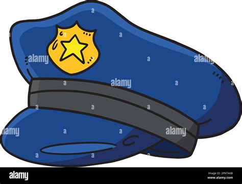 Police Hat Cartoon Colored Clipart Illustration Stock Vector Image