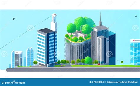 Smart Building Concept Design For City Illustration Graphic Concept