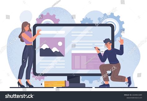 Ux Ui Design Concept Man Woman Stock Vector Royalty Free