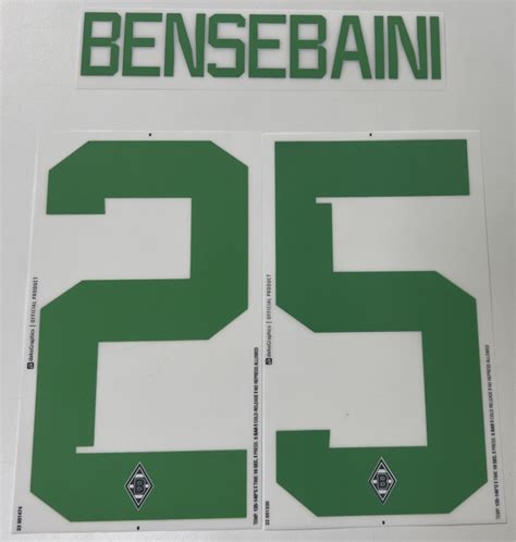 Original Borussia Mönchengladbach 3rd Trikot Flock 27cm BENSEBAINI 25