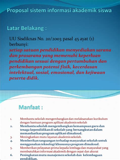 Proposal Sistem Informasi Akademik Siswa Pdf