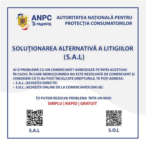 Placuta Obligatorie ANPC Solutionarea Alternativa A Litigiilor S A L