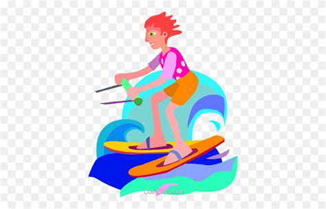 Girl Water Skiing Royalty Free Vector Clip Art Illustration Water