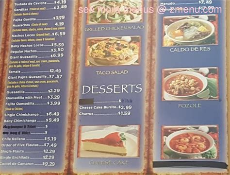 Menu At Los 3 Burritos Restaurant Diamond E Division St