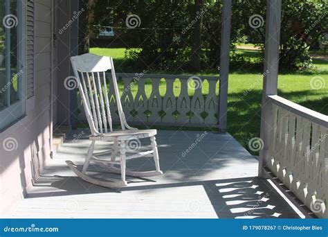 Rocking Chair On An Old Houses Porch Stock Image Image Of Covering