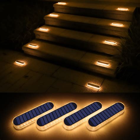 Buy Willed Solar Deck Light Outdoor Waterproof Led 4 Pack Warm White Solar Step Lights Big