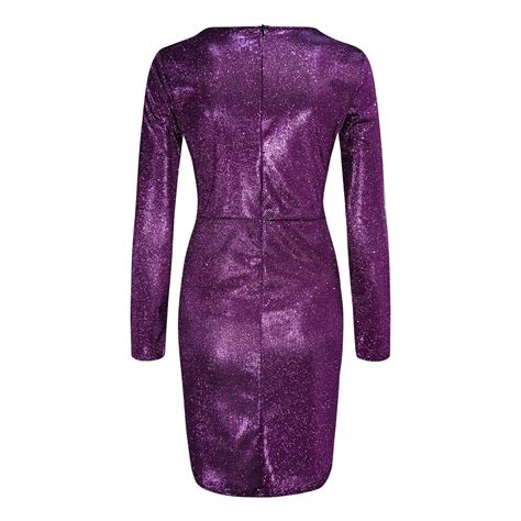 Womens Dresses Women Sexy Sequins V Neck Long Sleeve Self Cultivation Slim Elegant Ladies Party