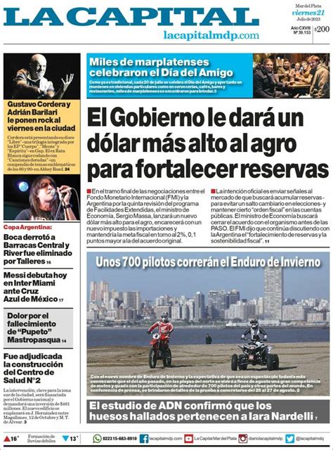 Periódico Diario La Capital Mar del Plata Argentina Periódicos de