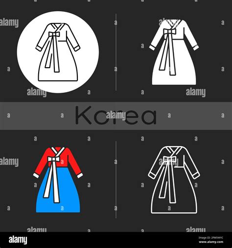 Hanbok Dark Theme Icon Stock Vector Image Art Alamy