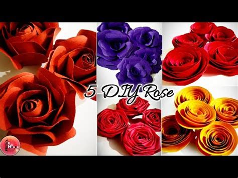 Easy Diy Paper Rose Flowers How To Make Paper Rose Diy Paper Rose