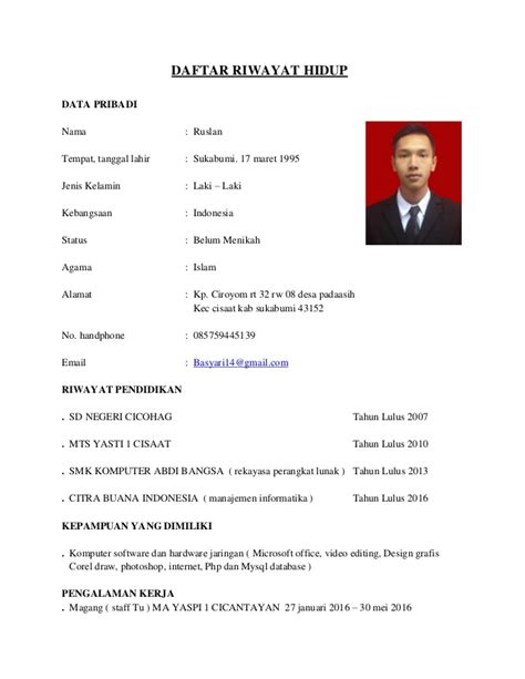 Contoh Cv Lamaran Kerja Lengkap Dan Cara Membuatnya Terbaru