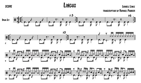 Transcription Larnell Lewis On Lingus Drums Instruction