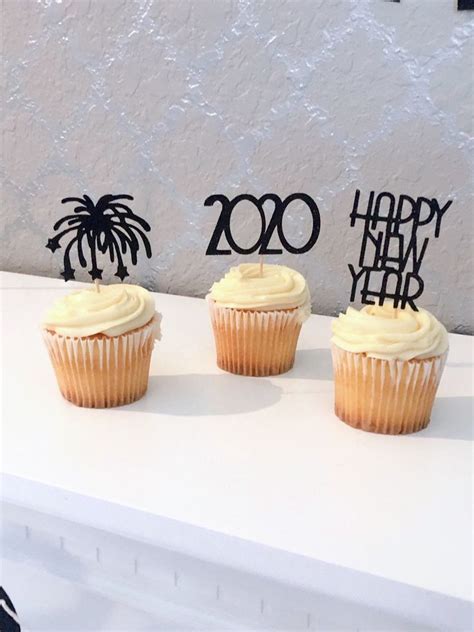 New Year Eve Cupcake Topper Set Happy New Year Cupcake Topper 2023