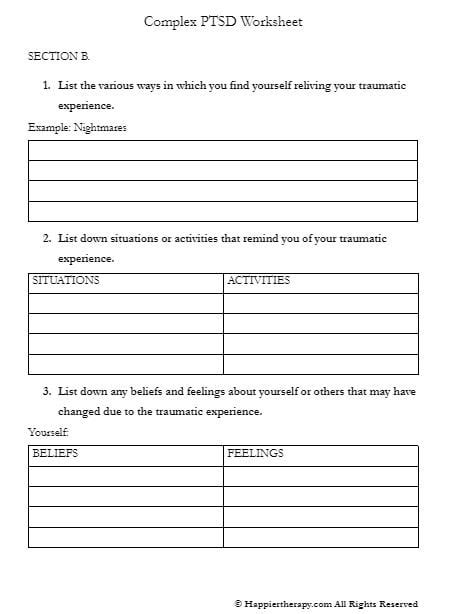 Free Printable Ptsd Worksheets