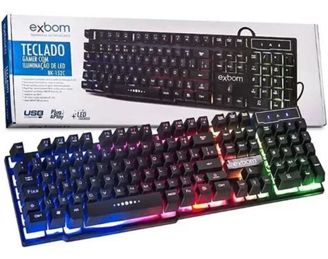 Teclado Gamer Rgb Luminoso Pc Usb Abnt Led Semi Mecanico R 49 Em Mogi