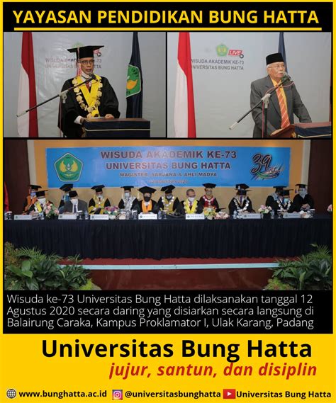 Pelaksanaan Wisuda Ke 73 Universitas Bung Hatta Universitas Bung Hatta