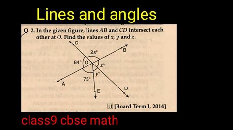 In The Given Figure Lines Ab And Cd Intersect Each Other At O Find