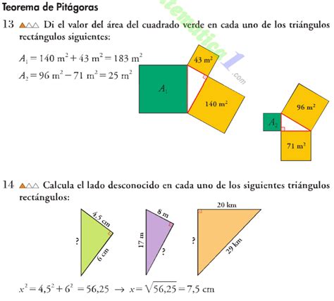 EL TEOREMA DE PITAGORAS EJEMPLOS Y EJERCICIOS RESUELTOS PDF