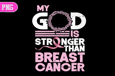 My God Is Stronger Than Breast Cancer Graphic By Moyer Cici · Creative Fabrica