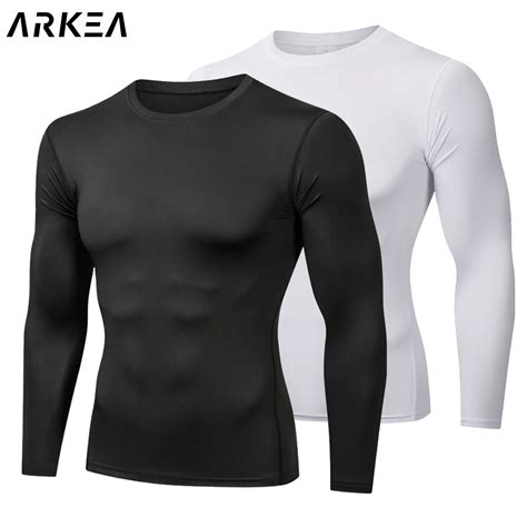 Camiseta De Compress O De Manga Comprida Masculina Tee Apertado Fitness