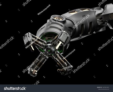 Very Detailed Robotic Arm Futuristic Claw Stock Illustration 1407661601 ...