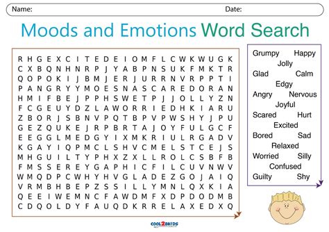 Printable Feelings And Emotions Word Search Cool2bkids