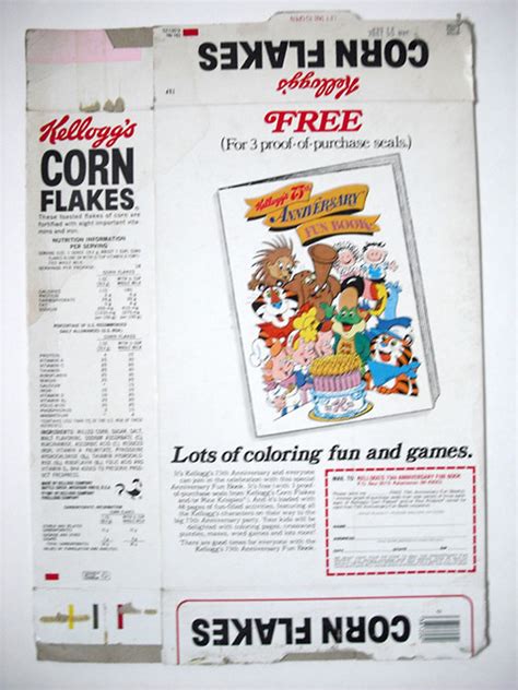 1981 Kelloggs Corn Flakes Cereal Box Back 75th Anniversar Flickr