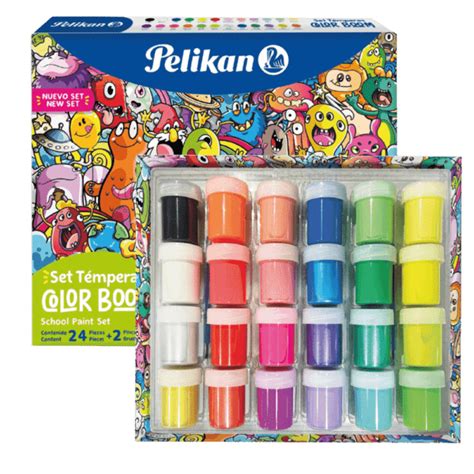 Tempera Pelikan Color Boom 24 Colores 20ml 2 Pinceles 1 Paleta