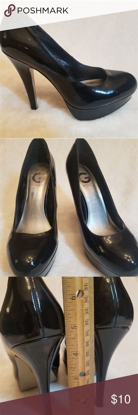 Guess Black Patent Leather Platform Heels