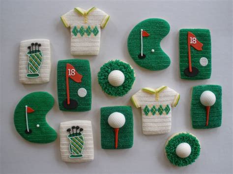 Golf Collection Sugar Cookies Decorated Wih Buttercream And Accented