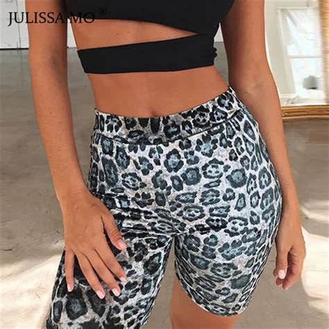 Buy Julissamo Sexy Leopard Print Slim Shorts Womens