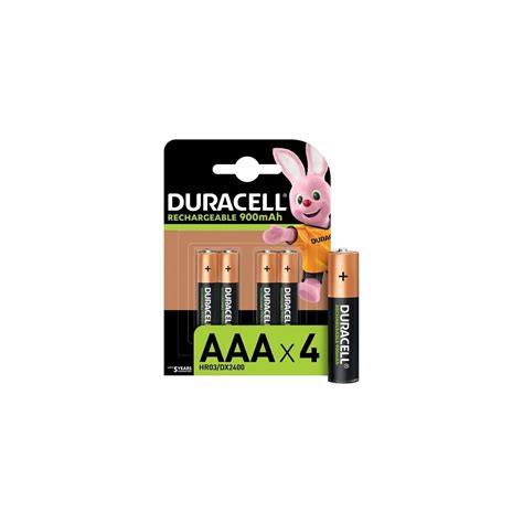 DURACELL Piles Rechargeables AAA 750 Mah Lot De 4 Piles Piles