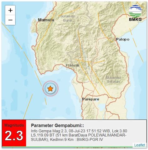 Sehari Sulbar Kembali Diguncang 2 Kali Gempabumi Ini Lokasinya Menit7