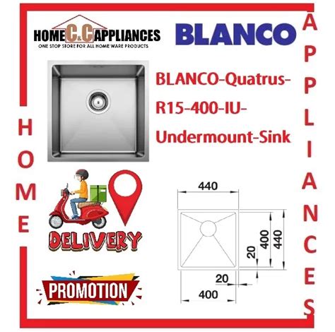 Blanco Quatrus R15 400 IU Stainless Steel Undermount Single Bowl