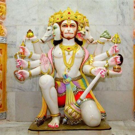 Panchmukhi Hanuman Marble Statue For Worship Size 12 75 Inch At Rs