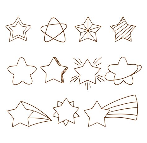 Ilustraci N De Conjunto De Estrellas De Dibujo Lineal Png Dibujo