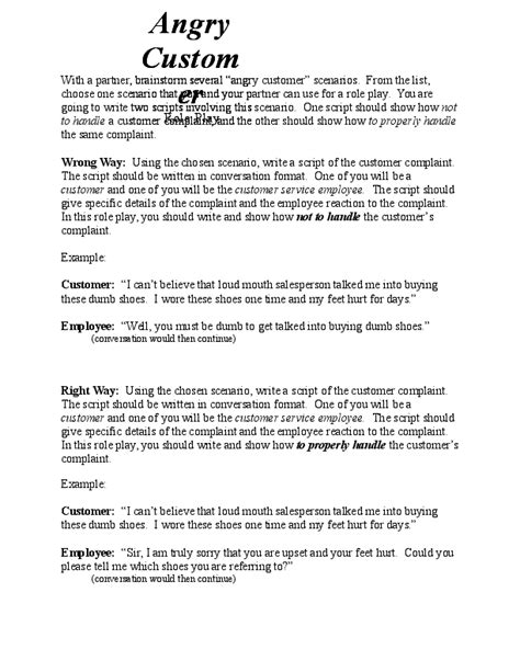 Sample Conversation Script For Role Play