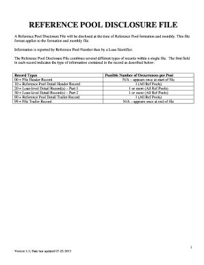 Fillable Online Reference Pool Disclosure Guide Reference Pool