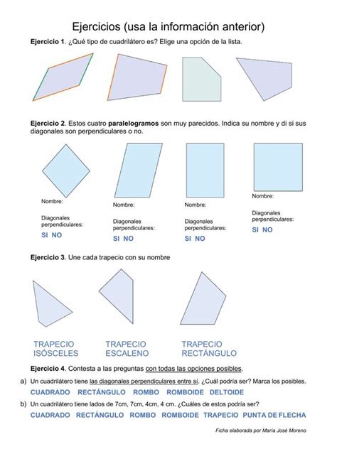 Clases De Triangulos Y Clases De Cuadrilateros Worksheet Workbook Images