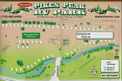 MAP Manitou Springs, Pikes Peak, Bus Stop, Rv Parks, Campground, Park ...