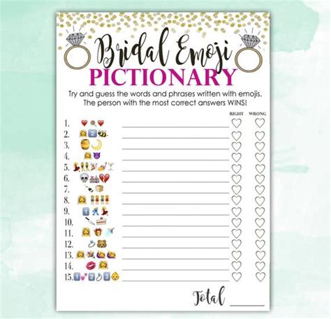 Blush Floral Bridal Shower Emoji Pictionary Game Printable Emoji