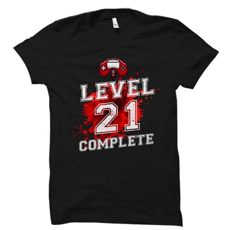 Level 21 Shirt 21st Birthday Shirt 21 Birthday T Birthday Gamer