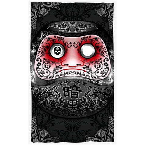 Daruma Curtains 50x84 Printed Window Panels Funny Anime Room Decor Art Print Gothic