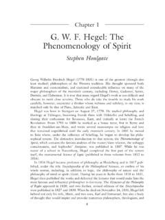 G W F Hegel The Phenomenology Of Spirit G W F Hegel The