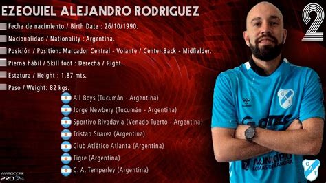 Ezequiel Rodriguez Marcador Central Center Back Temperley