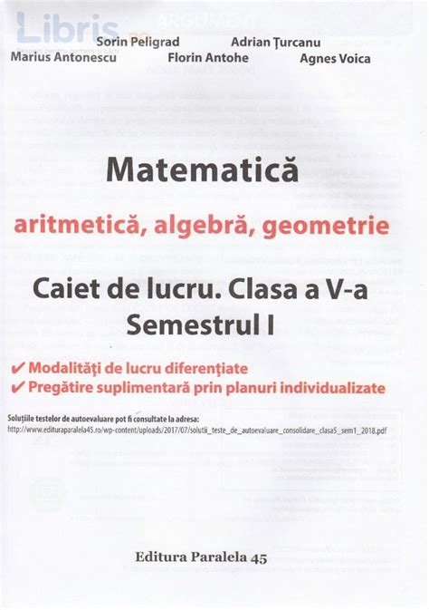 PDF Matematica Clasa 5 Sem 1 Caiet De Lucru Consolidare