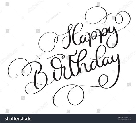 Happy Birthday Vector Vintage Text On Stock Vector (Royalty Free) 620410733